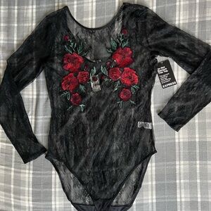 Express Black Lace Bodysuit NWT